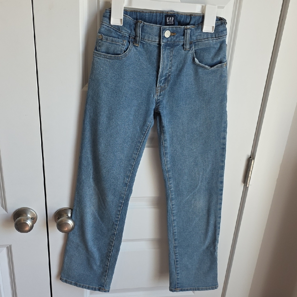 GAP Denim Light Blue Regular Stretch Denim Pants With Adjustable Wait Kid Size 8